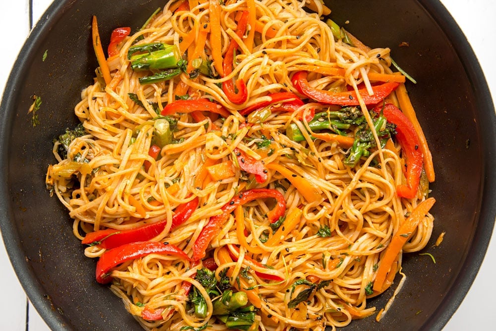 Cooking the deliciously tangy sweet and sour ketchup noodle stir fry