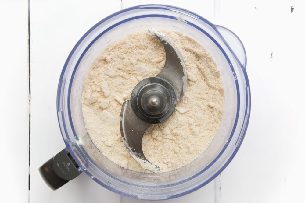 Mixing the ingredients for the salted caramel mince pie pastry