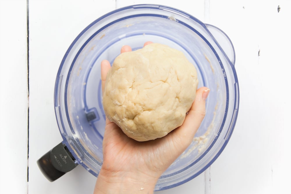 A ball of salted caramel mince pie pastry dough