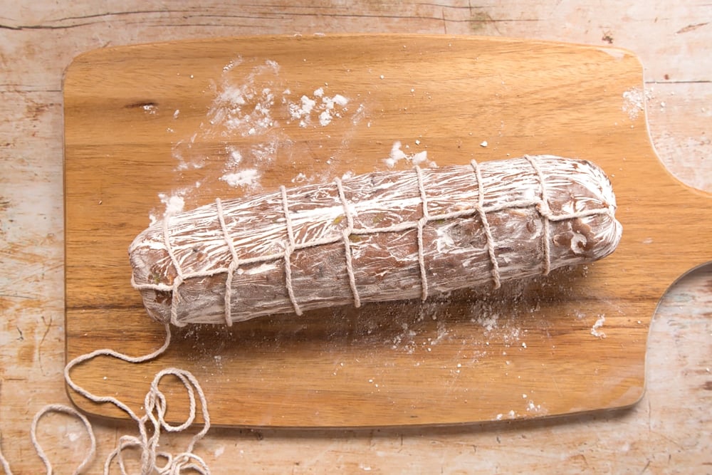 Creating the look of real salami with food-safe string