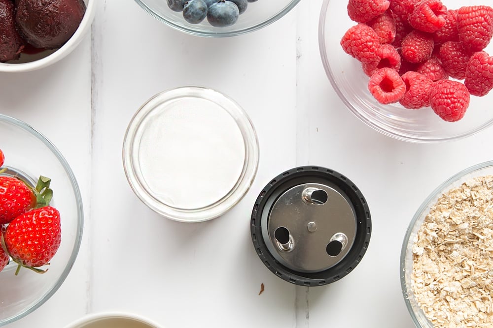 The coconut cream is prepared and whipped