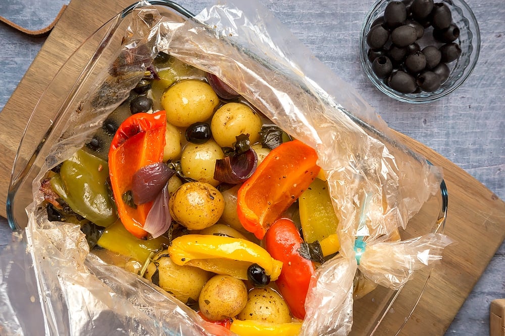 Mediterranean vegetables ready to serve