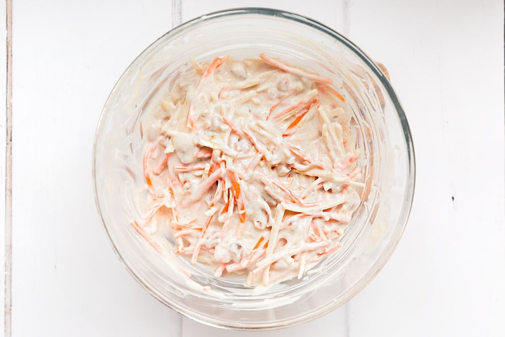 The finished sweet breakfast coleslaw!
