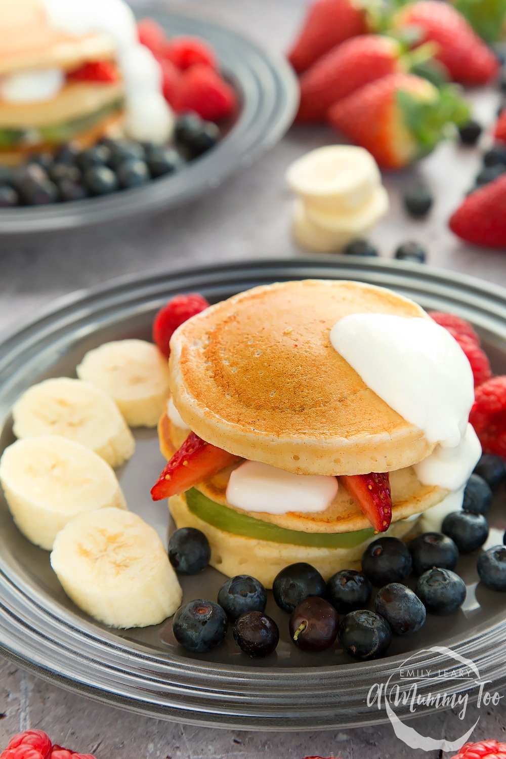 This pretty fruity pancake stack is delicious, healthy and a great way to brighten up breakfast