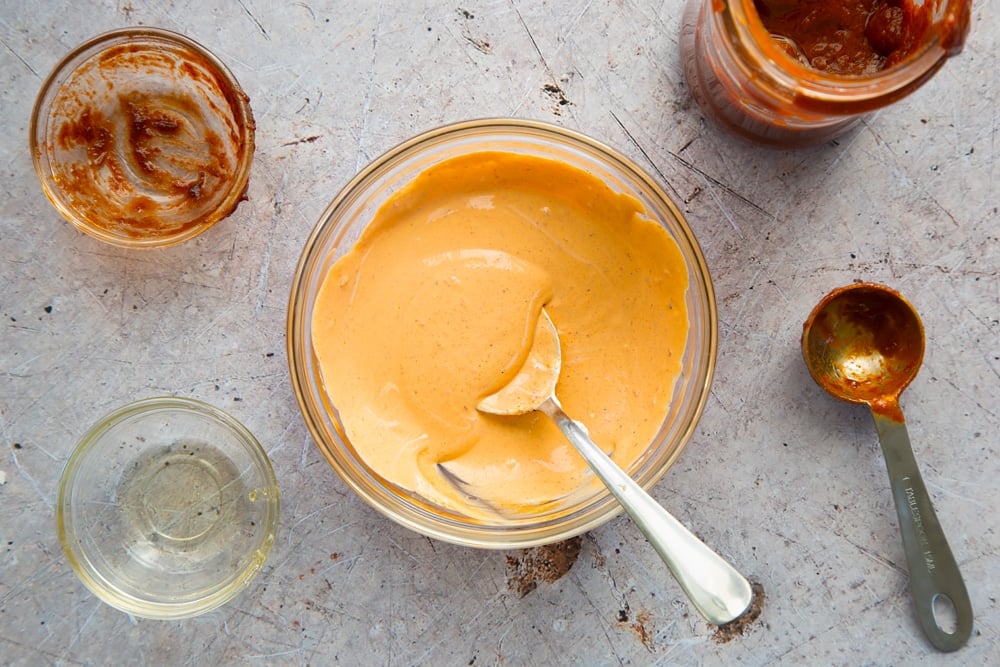 The sweet chipotle dressing is now ready! 