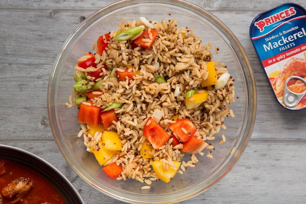 Seasoned rice with mixed vegetables