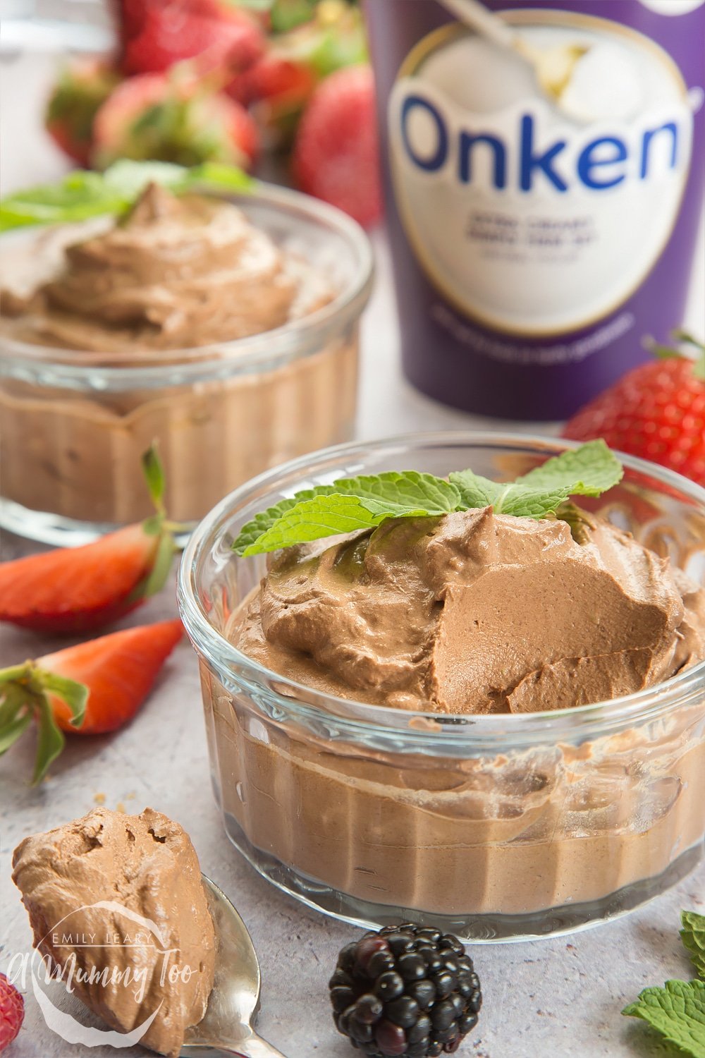 Avocado yogurt chocolate mousse - a delicious, creamy take on the traditional chocolate mousse - made with Onken Extra Creamy Yogurt