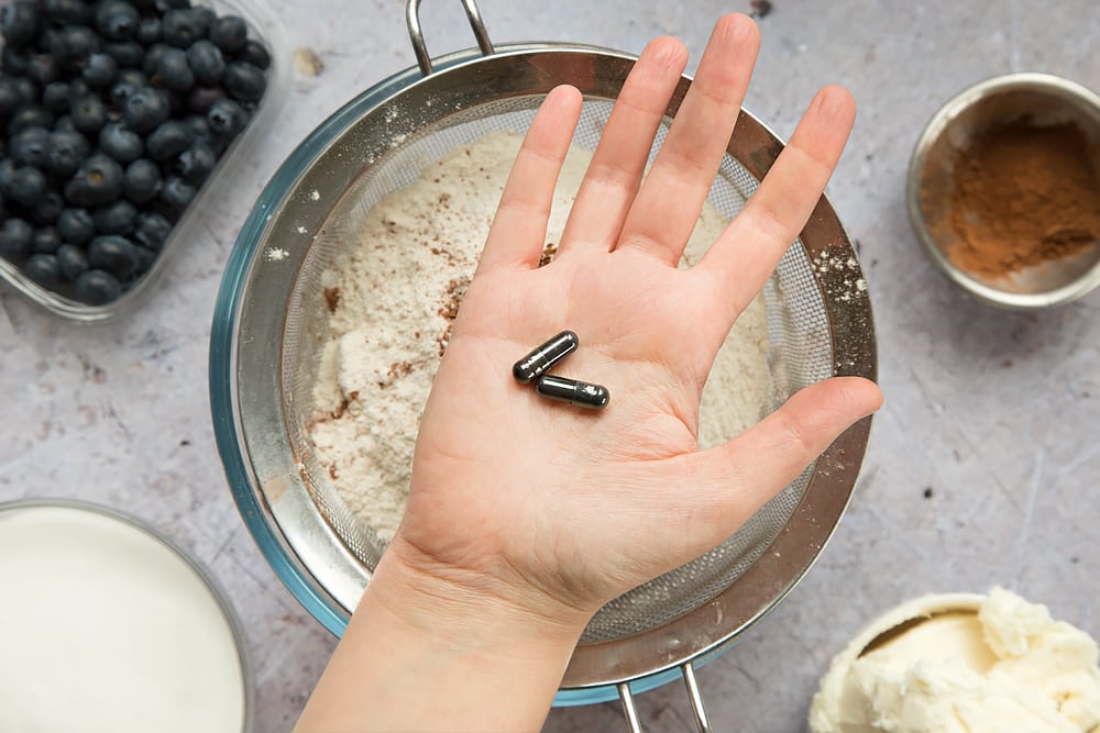 Activated charcoal features in this black velvet sheet cake recipe, giving the cake its distinctive colouring