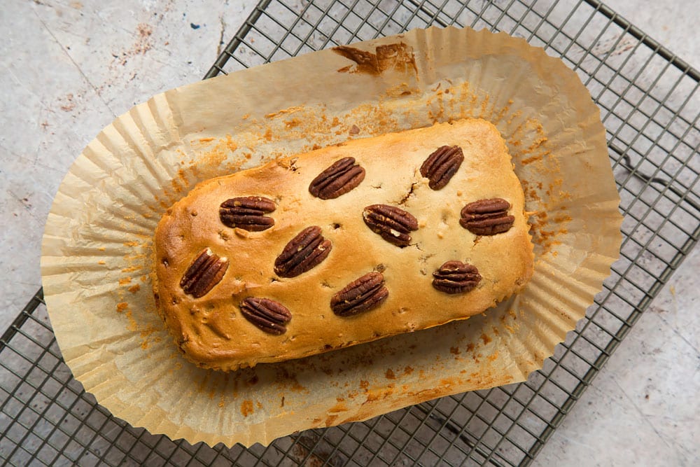 Allow your butterscotch pecan ice cream loaf to cool on a wire rack