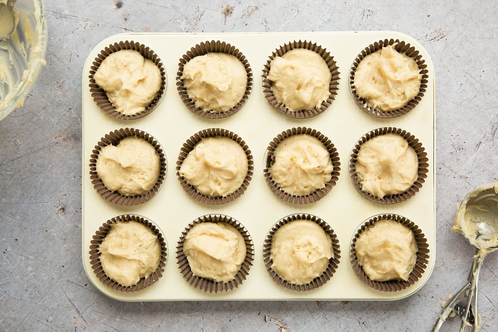 Lemon cupcakes ready to bake!