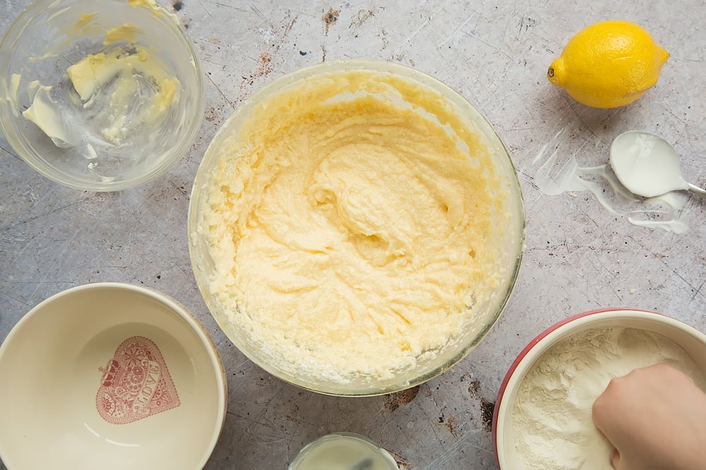 The lemon cupcake sponge mix is starting to take shape