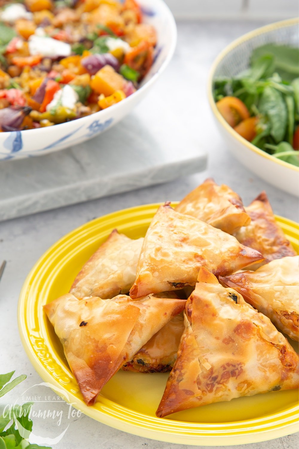 These olive and sun-dried tomato filo parcels taste delicious hot or cold, served with a salad