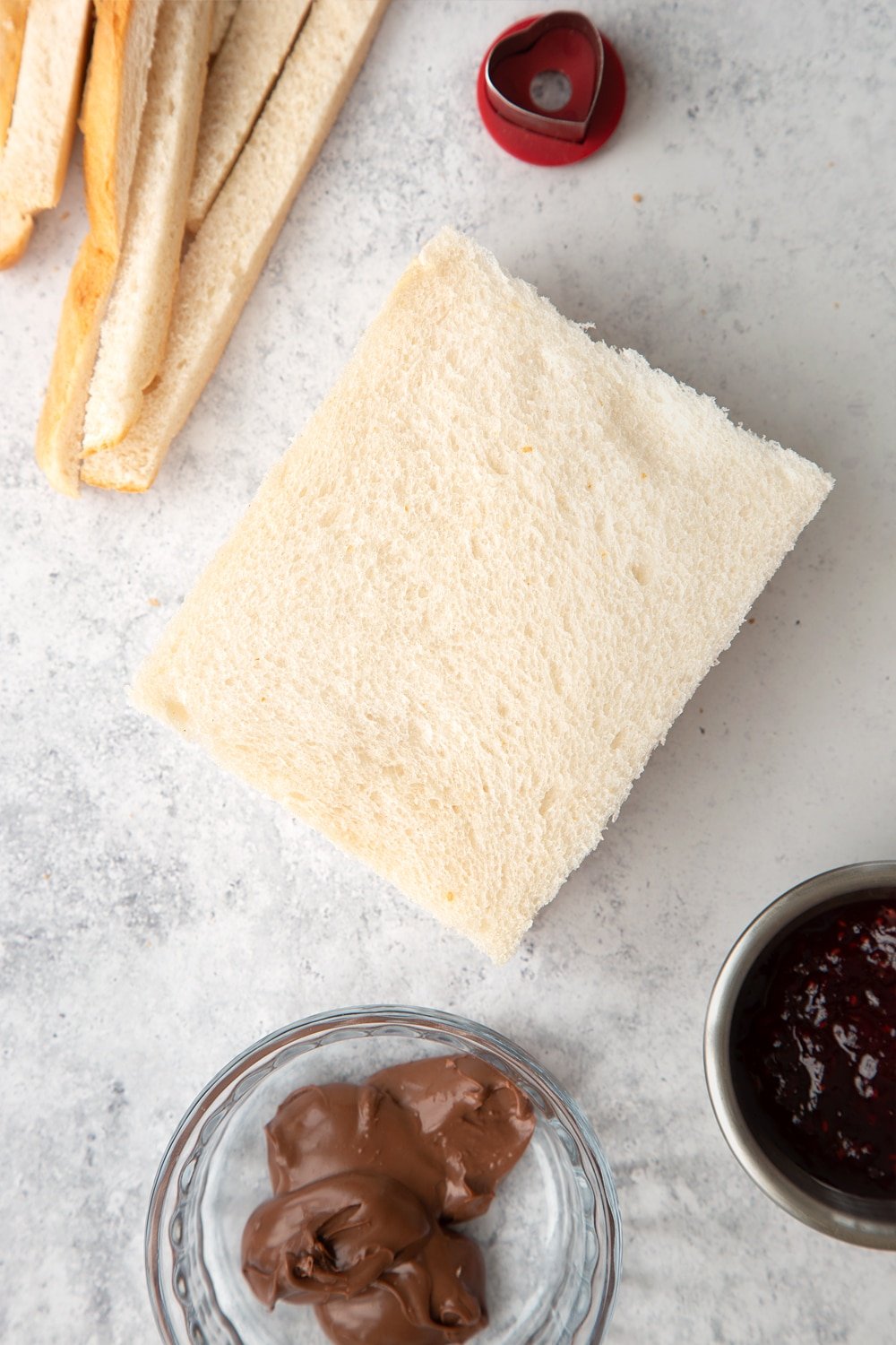 Remove the crusts using a sharp knife