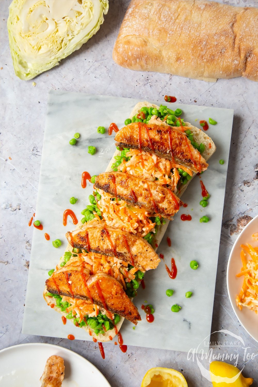 A top-down view of a healthier fish finger sarnie