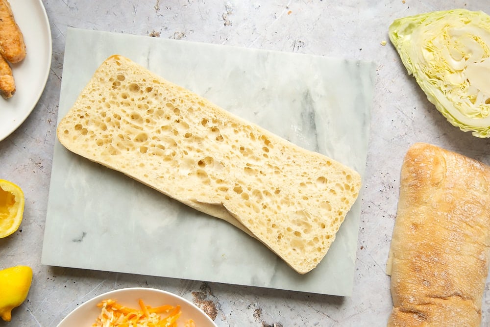 Slice of bread, the base for this healthier fish finger sarnie