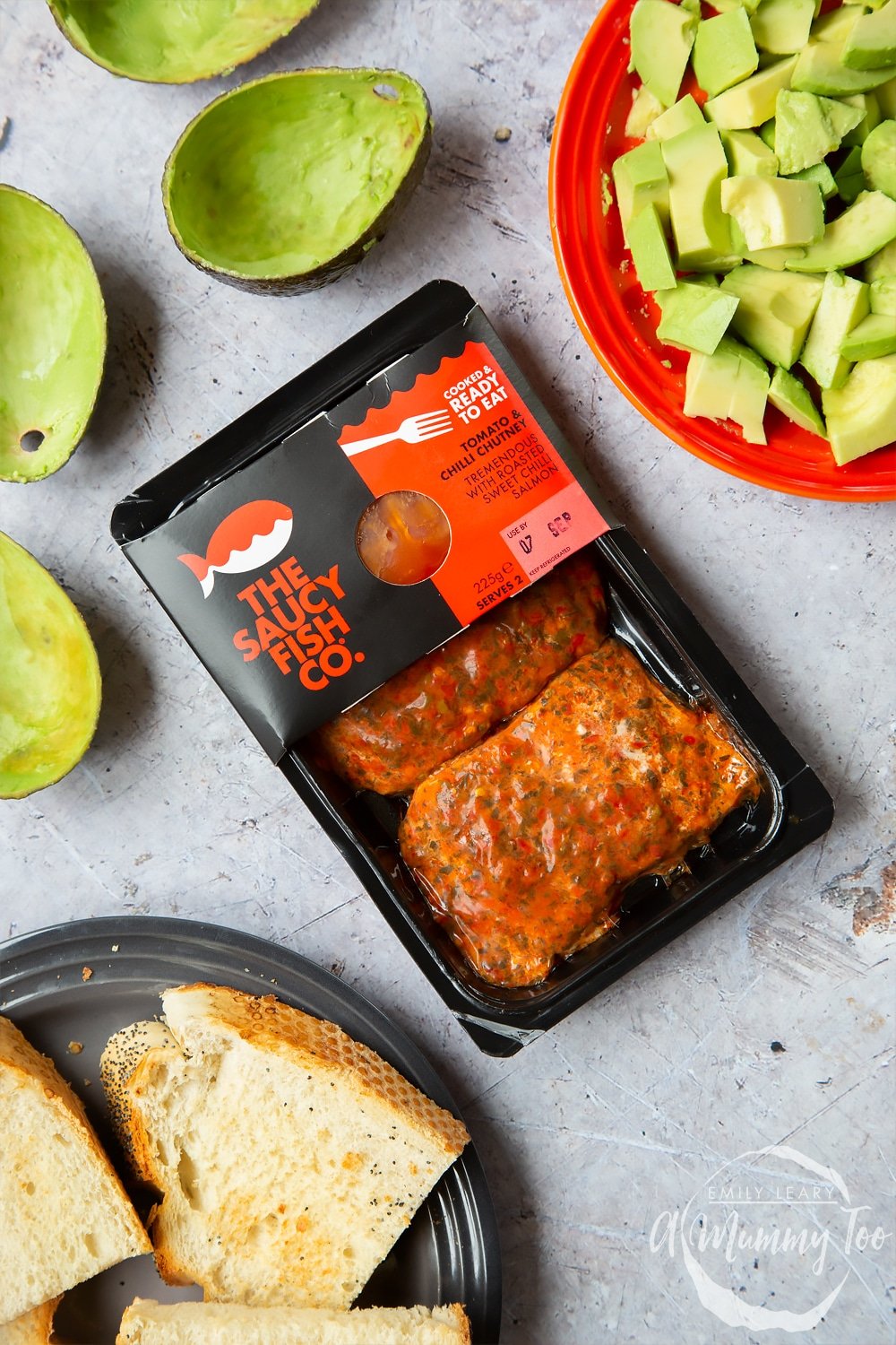 the saucy fish co packet of tomato and chilli chutney which is used to create the sweet chilli salmon