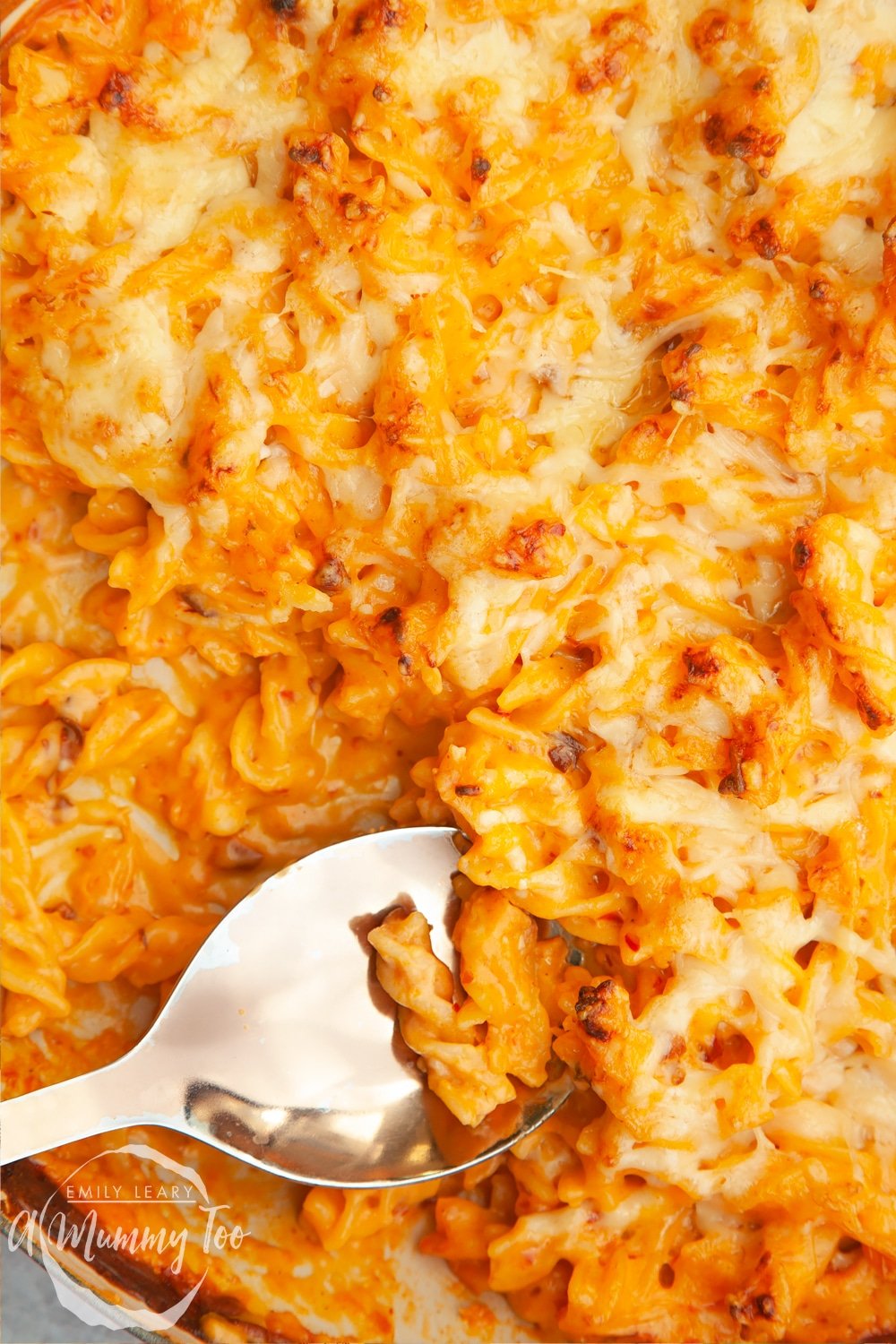 Close up of harissa mac and cheese