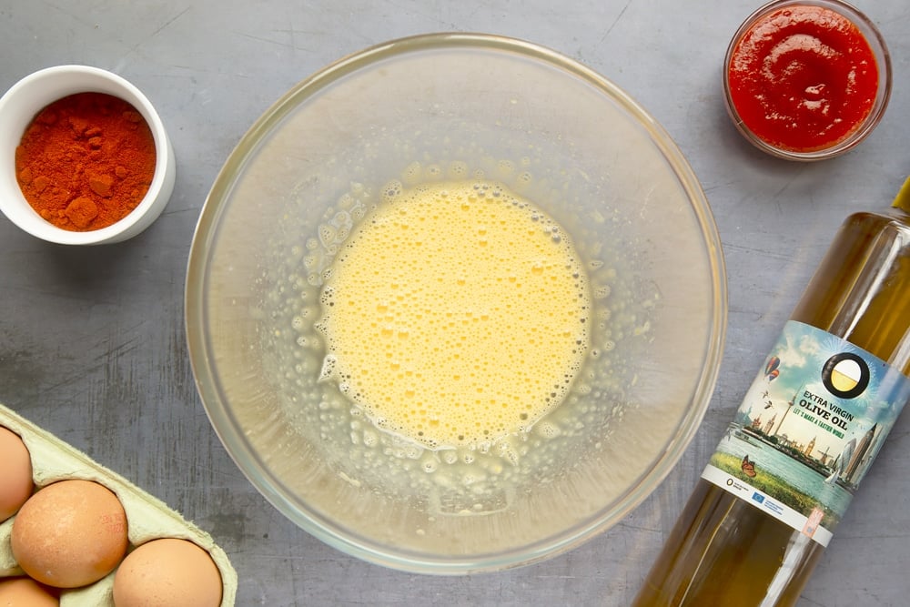 Preparing the sauce for the spicy Spanish potatoes