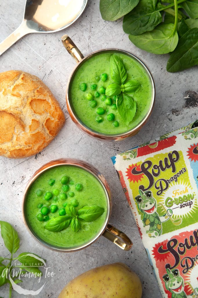 This fresh green soup is wonderful served with crusty bread, as shown here