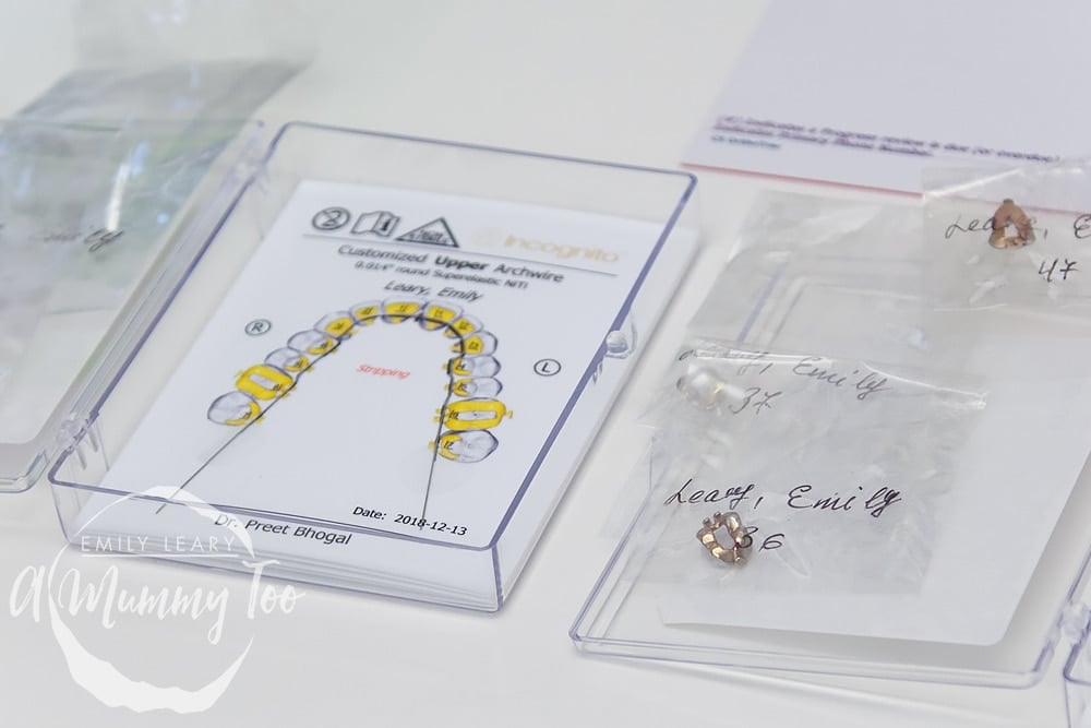 a view of braces in bags on a table ready to implant.