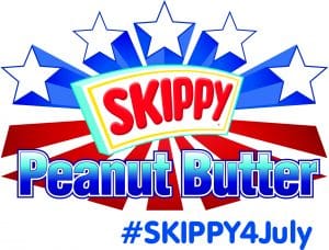 The Skippy Logo. I'm working together with Skippy to create these peanut butter brownies.