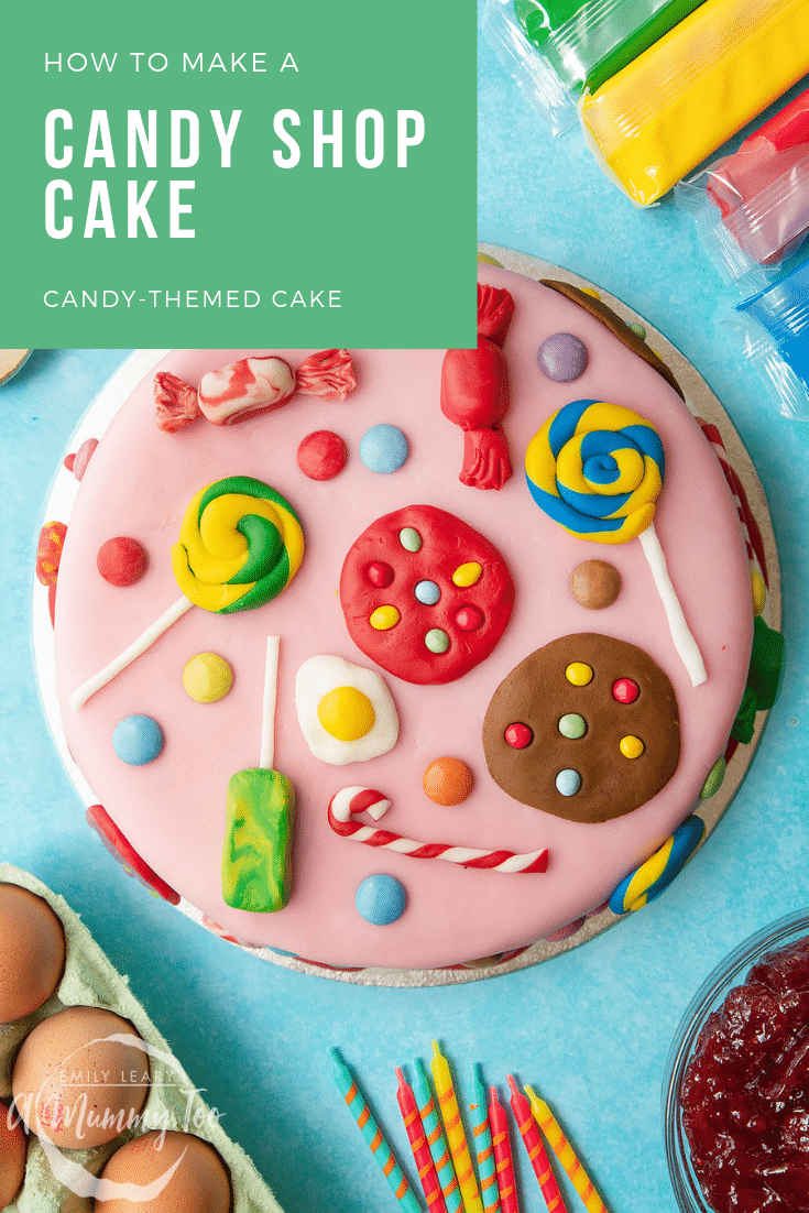 How to make a candy shop cake! A Victoria sandwich filled with jam and buttercream, covered sugar paste candy sweets, cookies and treats.