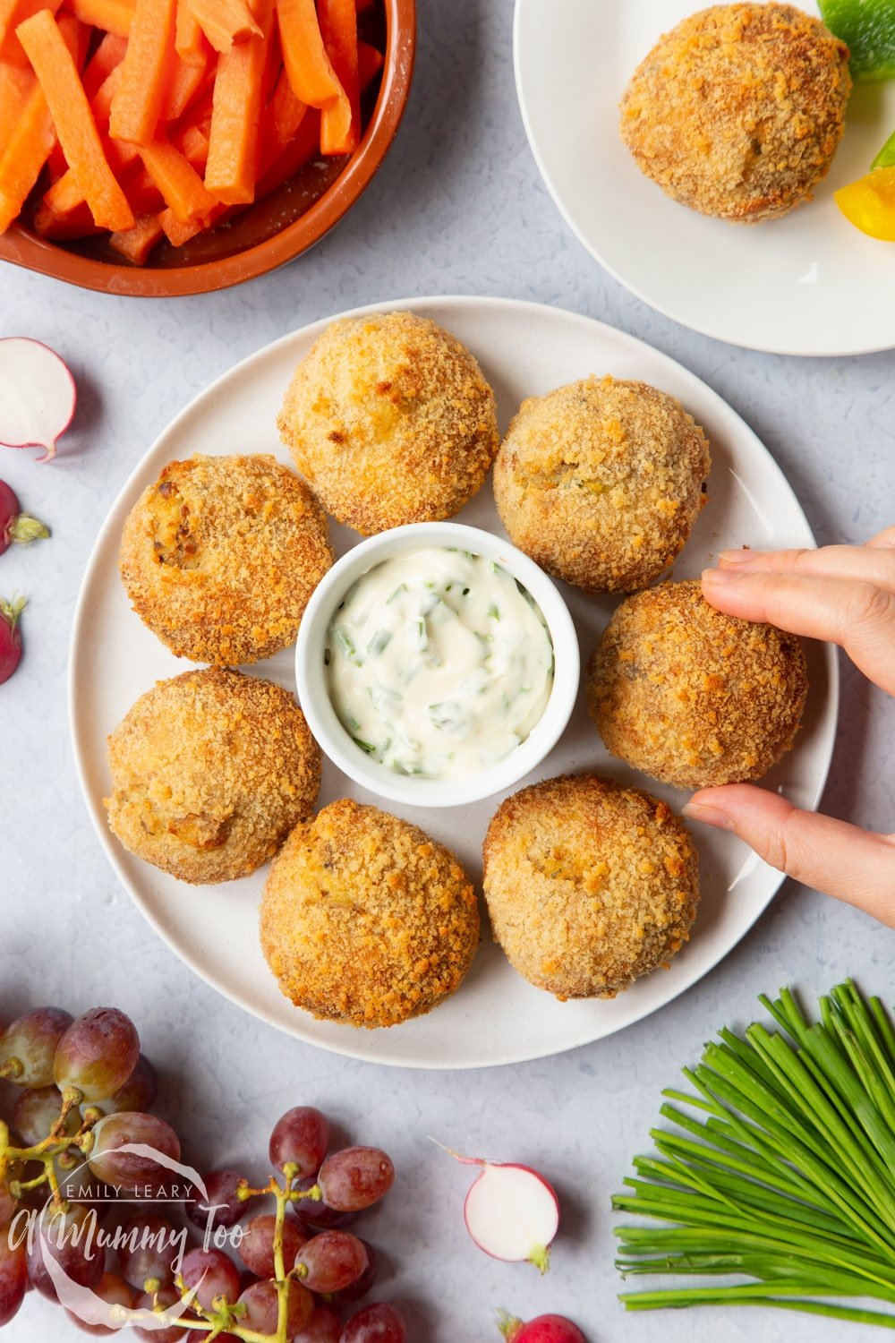 A wonderful plate of smoked mackerel fishcakes which are high in Omega-3.