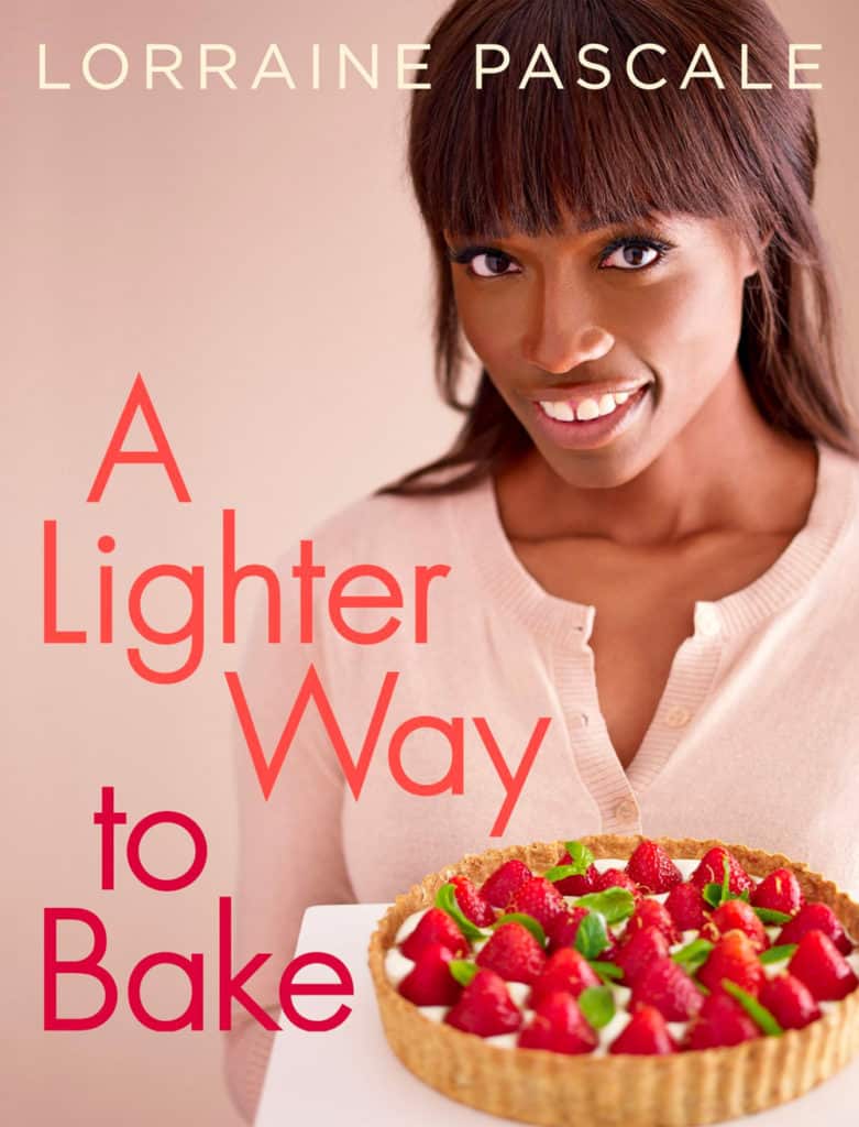 Front angle shot of A Lighter Way to Bake by Lorraine Pascale book cover