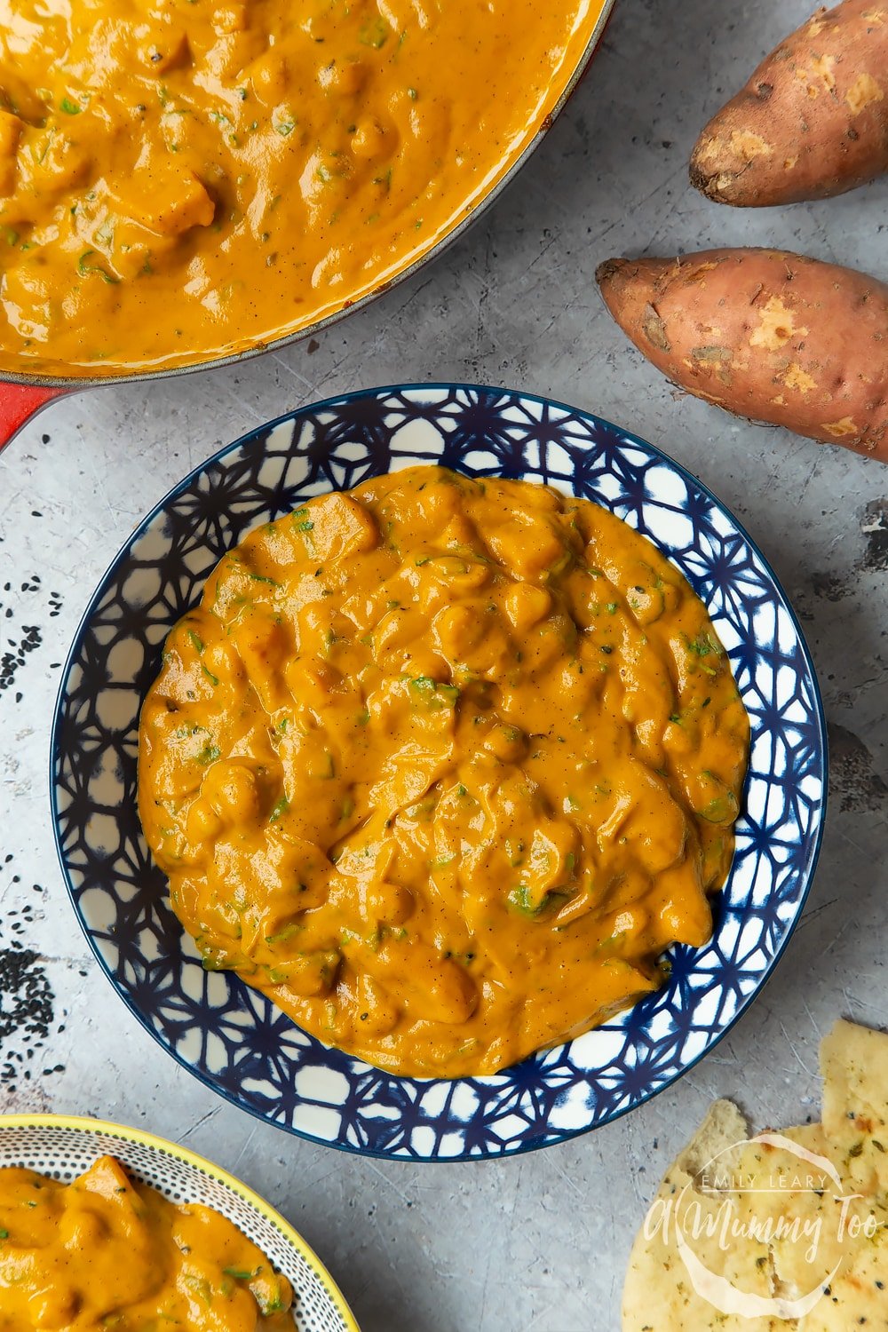 A serving  of butternut squash and chickpea curry