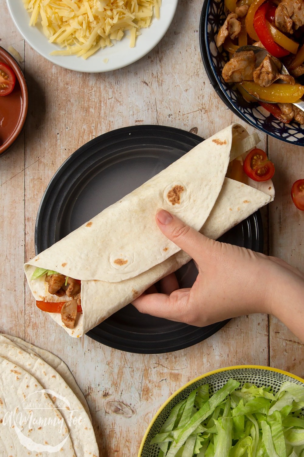 A closed wrap ready to be served.