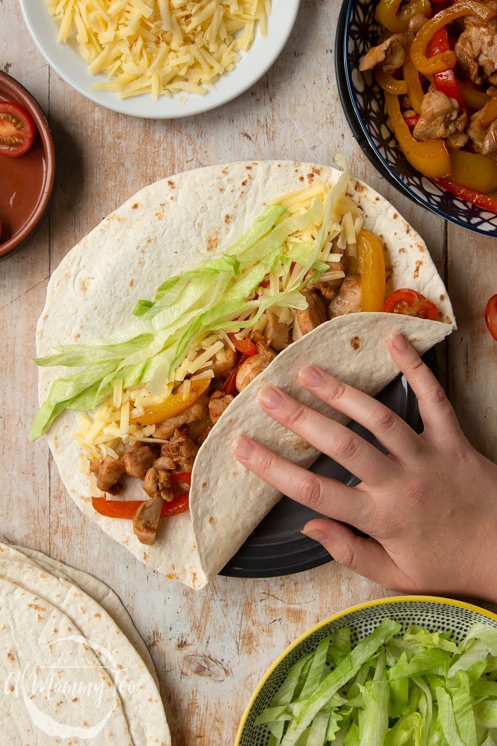 Wrapping up some incredible Mild chicken fajitas for kids