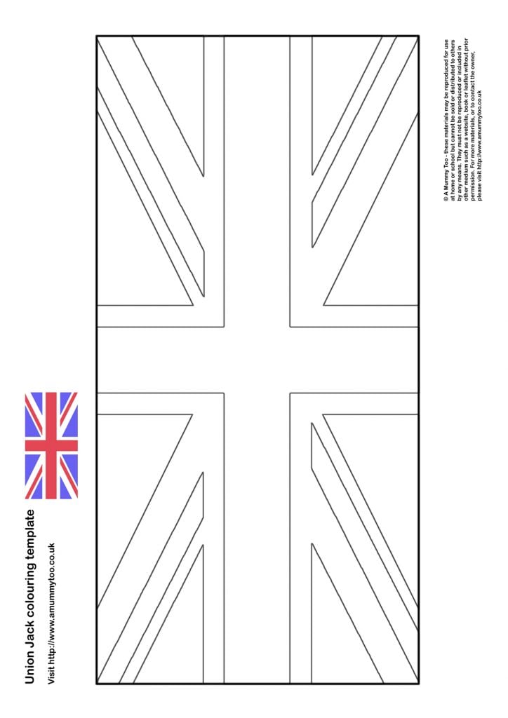 Union Jack Colouring In Template