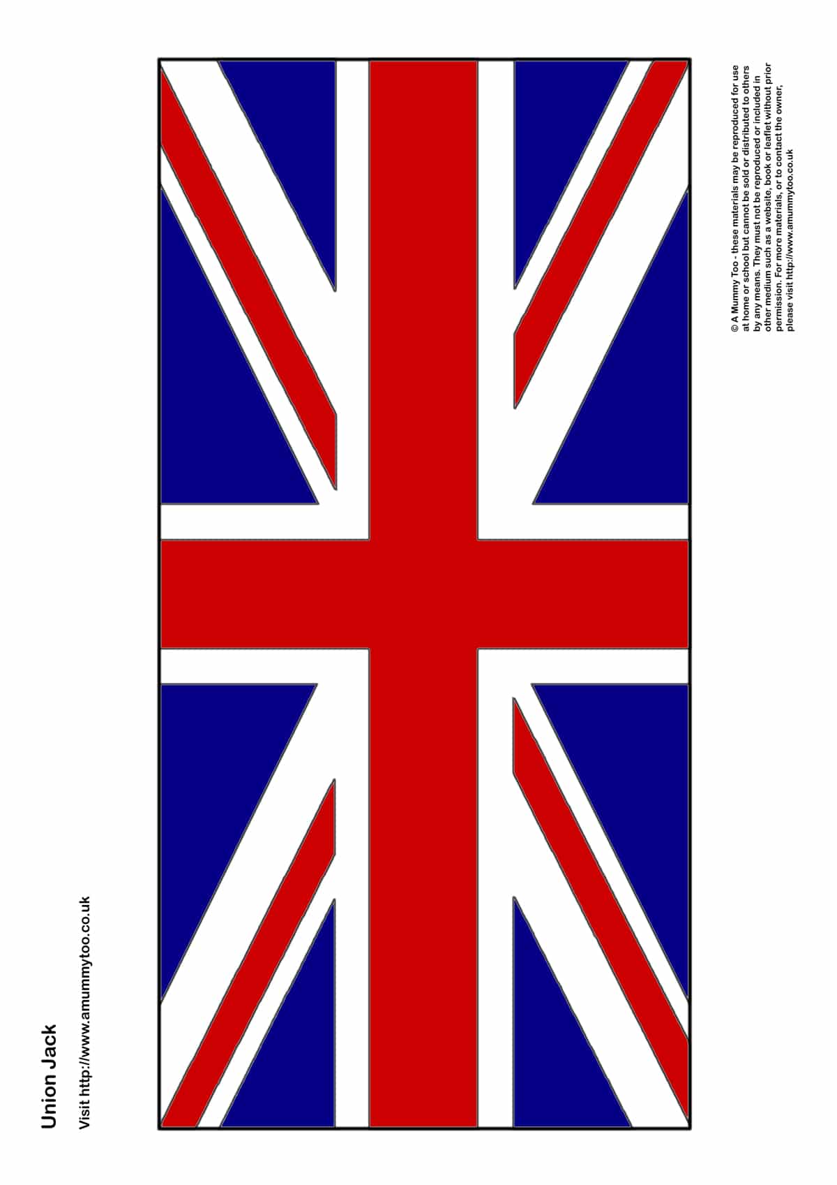 Union jack print out in colour