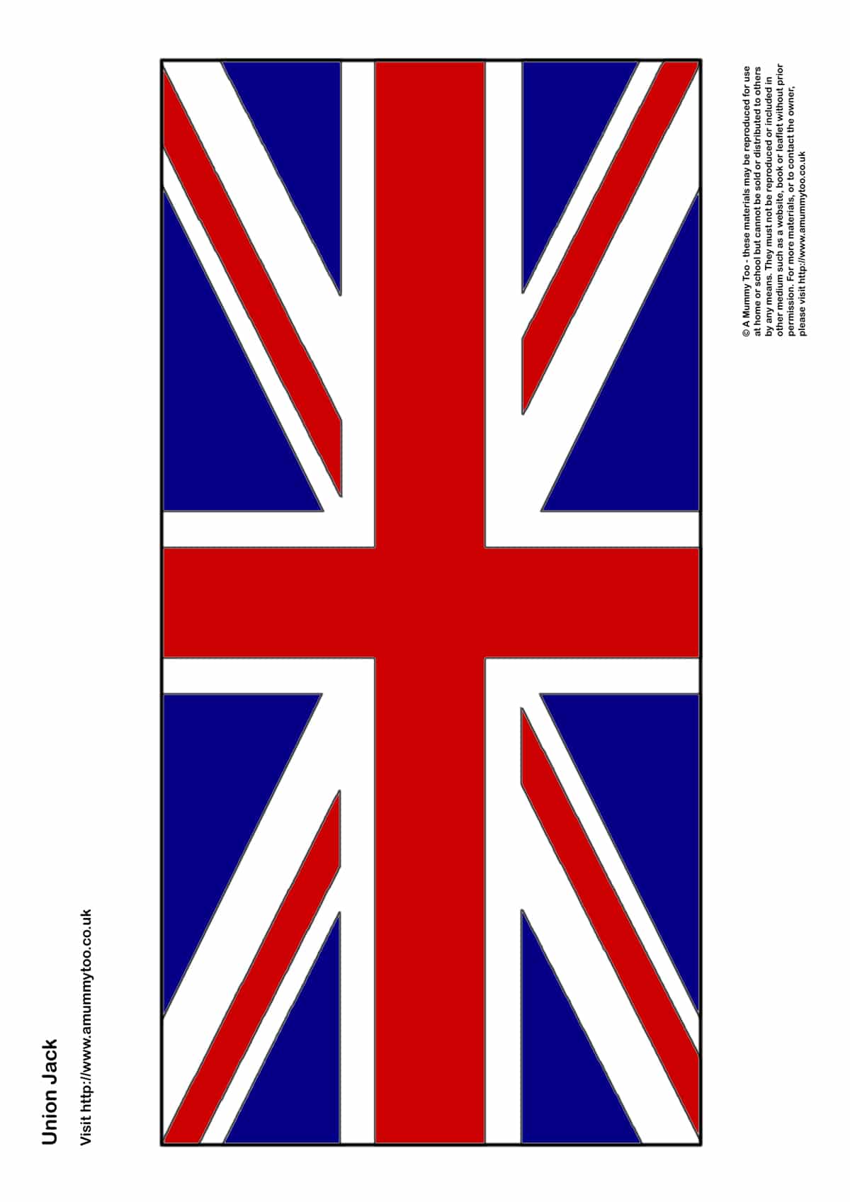 Union Jack colouring in template A Mummy Too