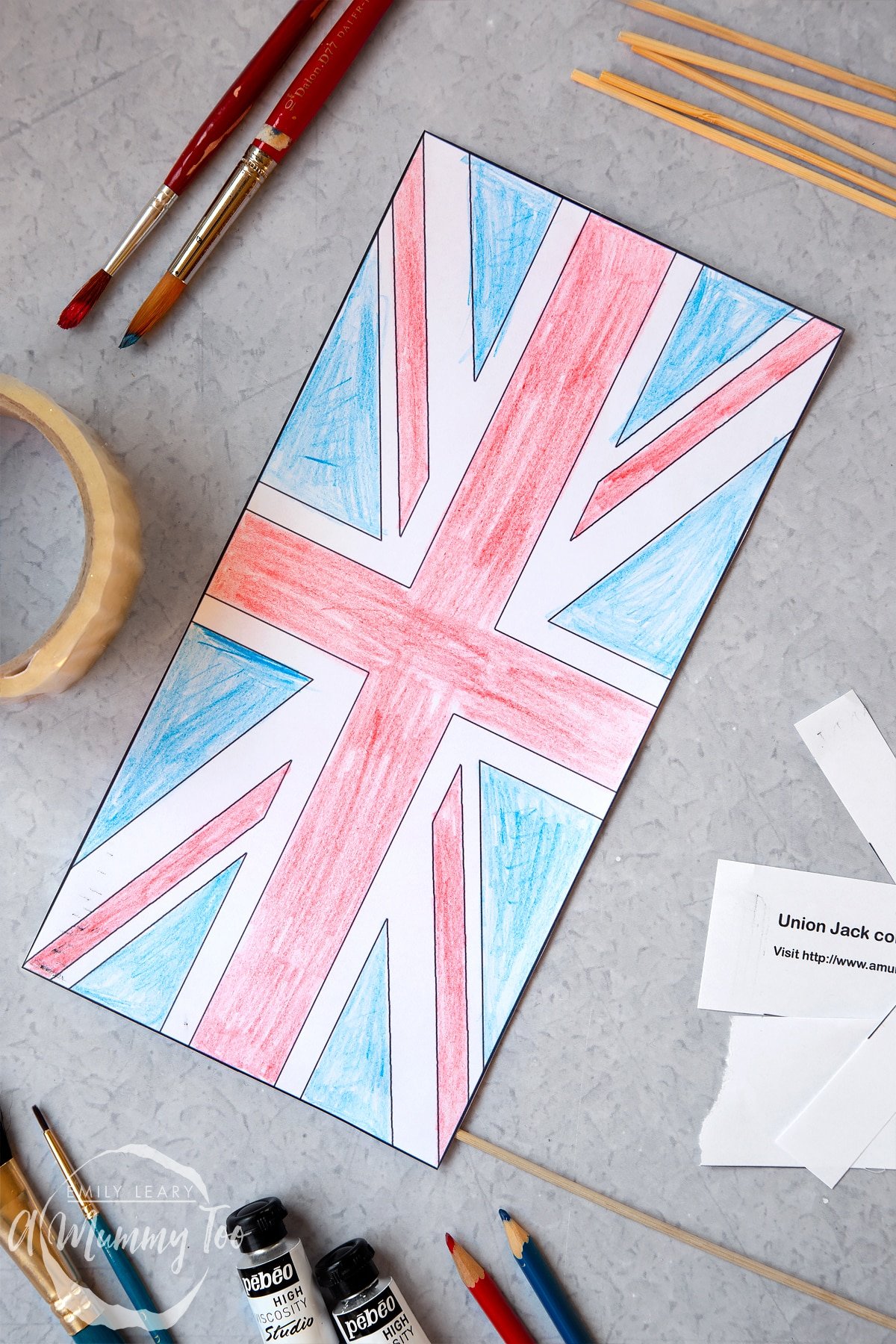 Union Jack colouring in template - A Mummy Too