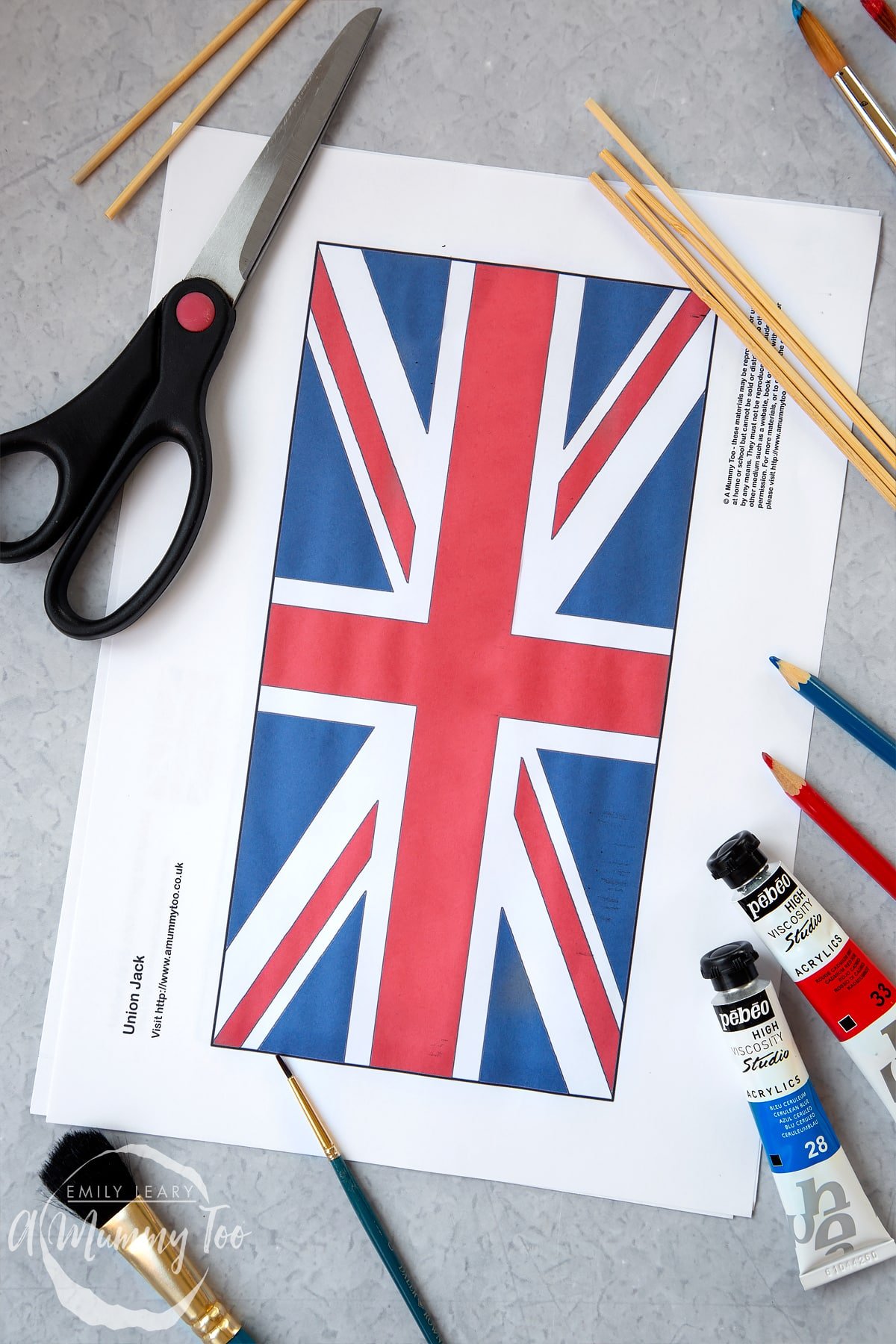 printed union jack print out in colour