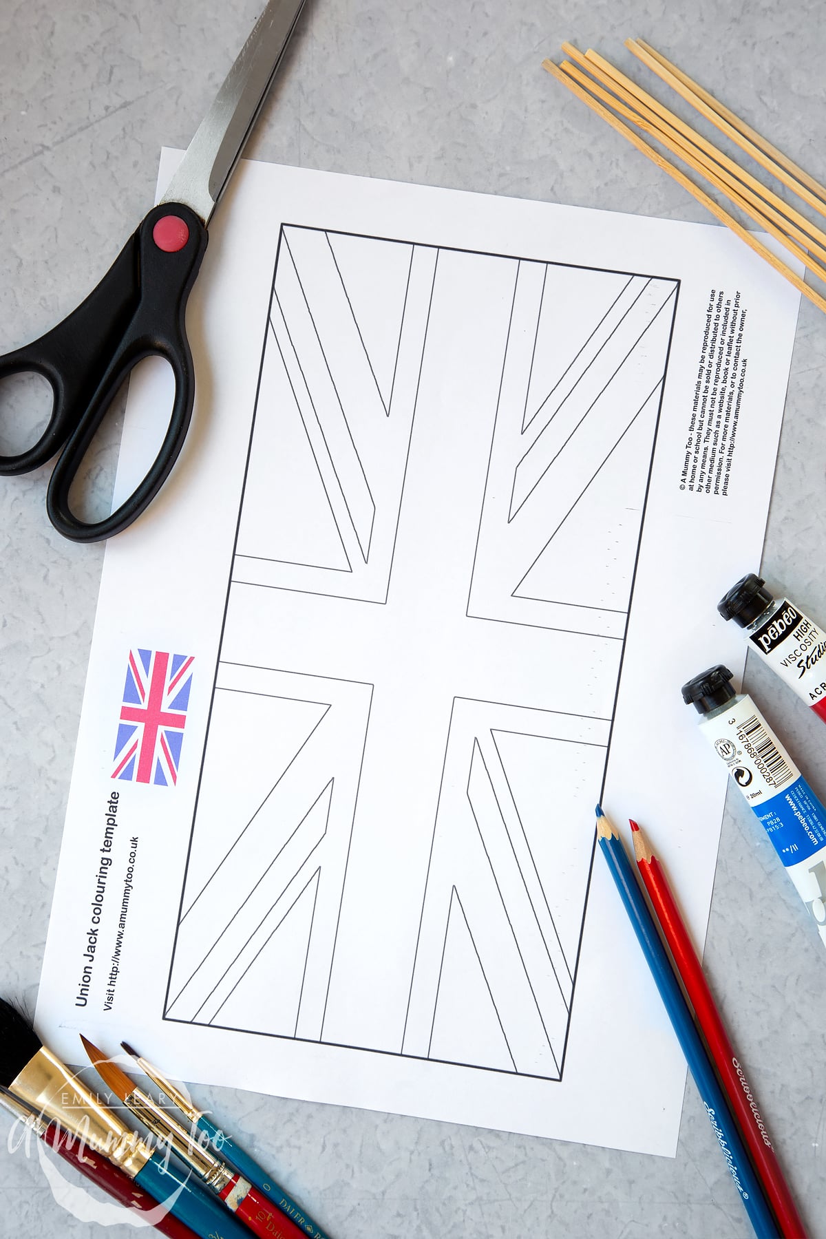 Union Jack colouring in template - A Mummy Too