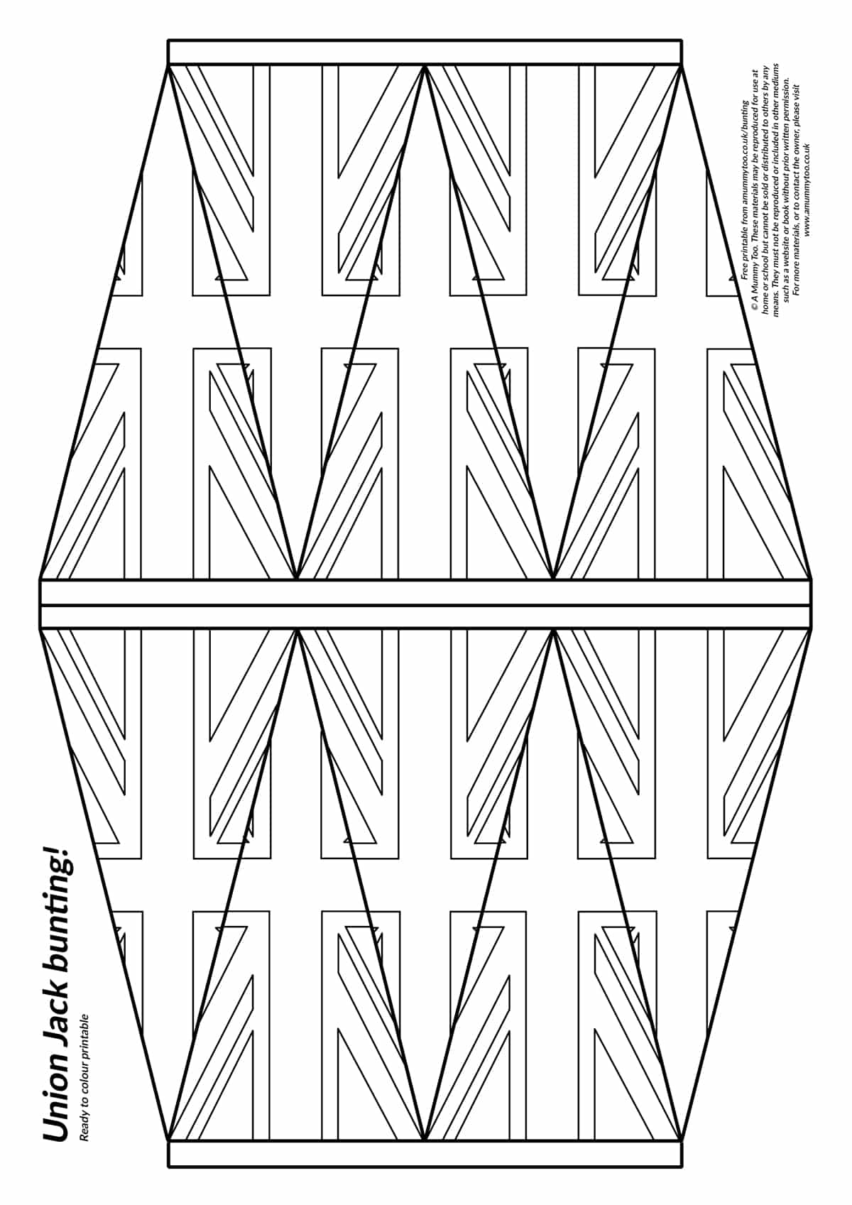 Colour and cut out Union Jack bunting template - A Mummy Too