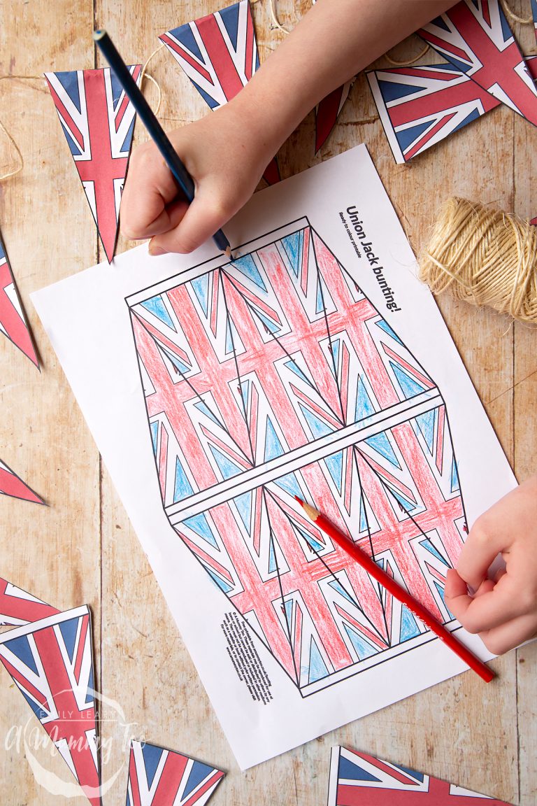 Colour and Cut out Printable Union Jack Bunting