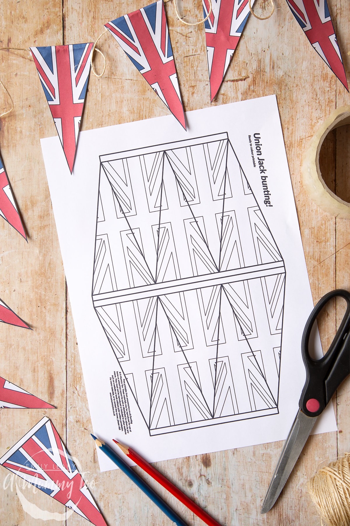 Colour And Cut Out Union Jack Bunting Template A Mummy Too