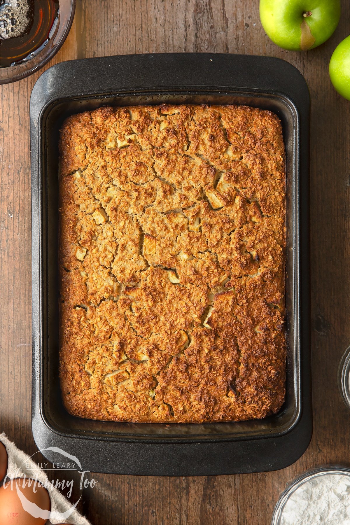 Freshly baked porridge squares. 