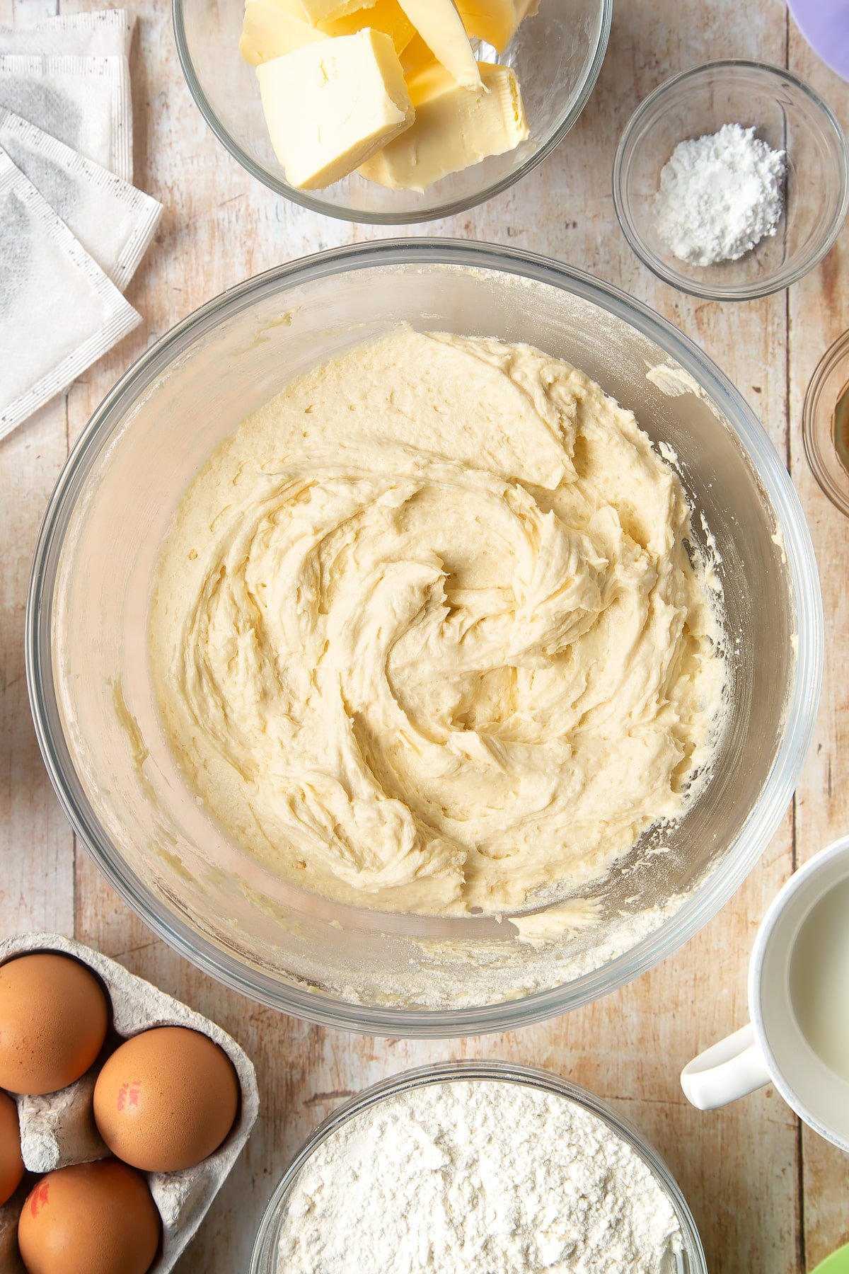 Folding through the cupcake mixture