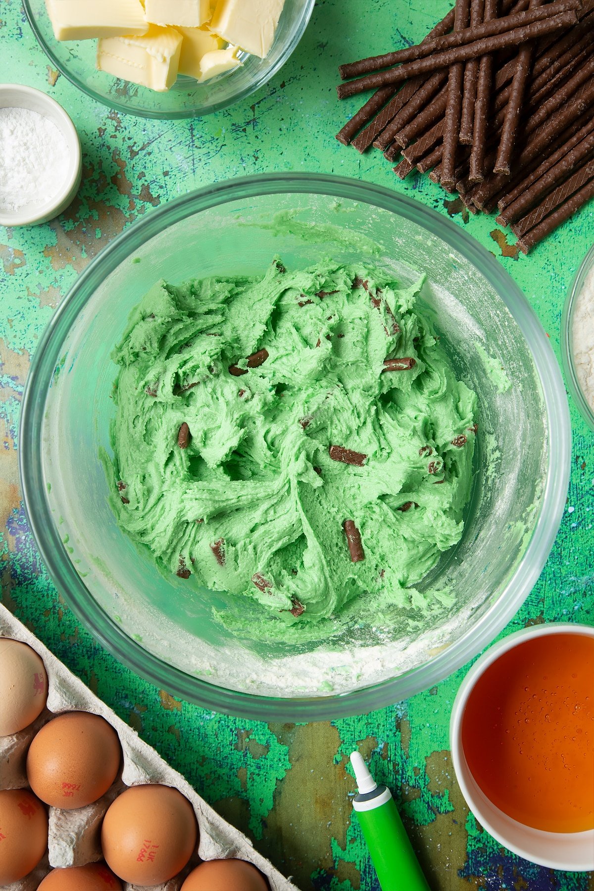 Matchmaker cookie dough in a mixing bowl.