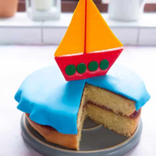Sail away on a birthday boat cake
