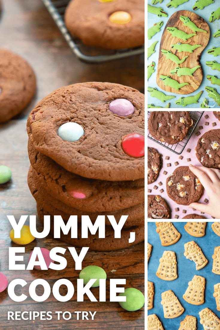 Combination of four images of different cookie recipes used to promote the cookie category page.
