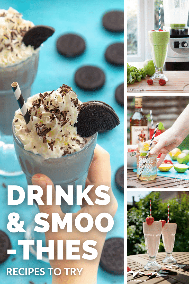 Combination of four images of different drinks recipes used to promote the drinks category page.