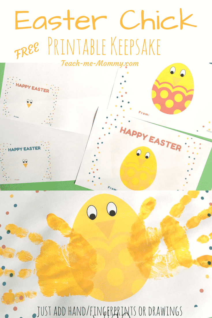 egg shaped yellow chicks. Caption reads: Easter Chick Free Printable Keepsake