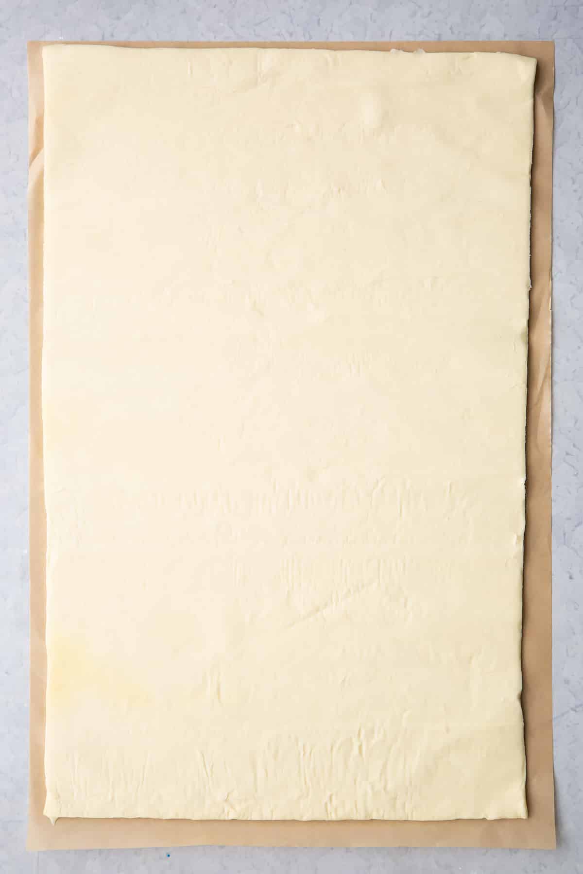 A sheet of puff pastry.