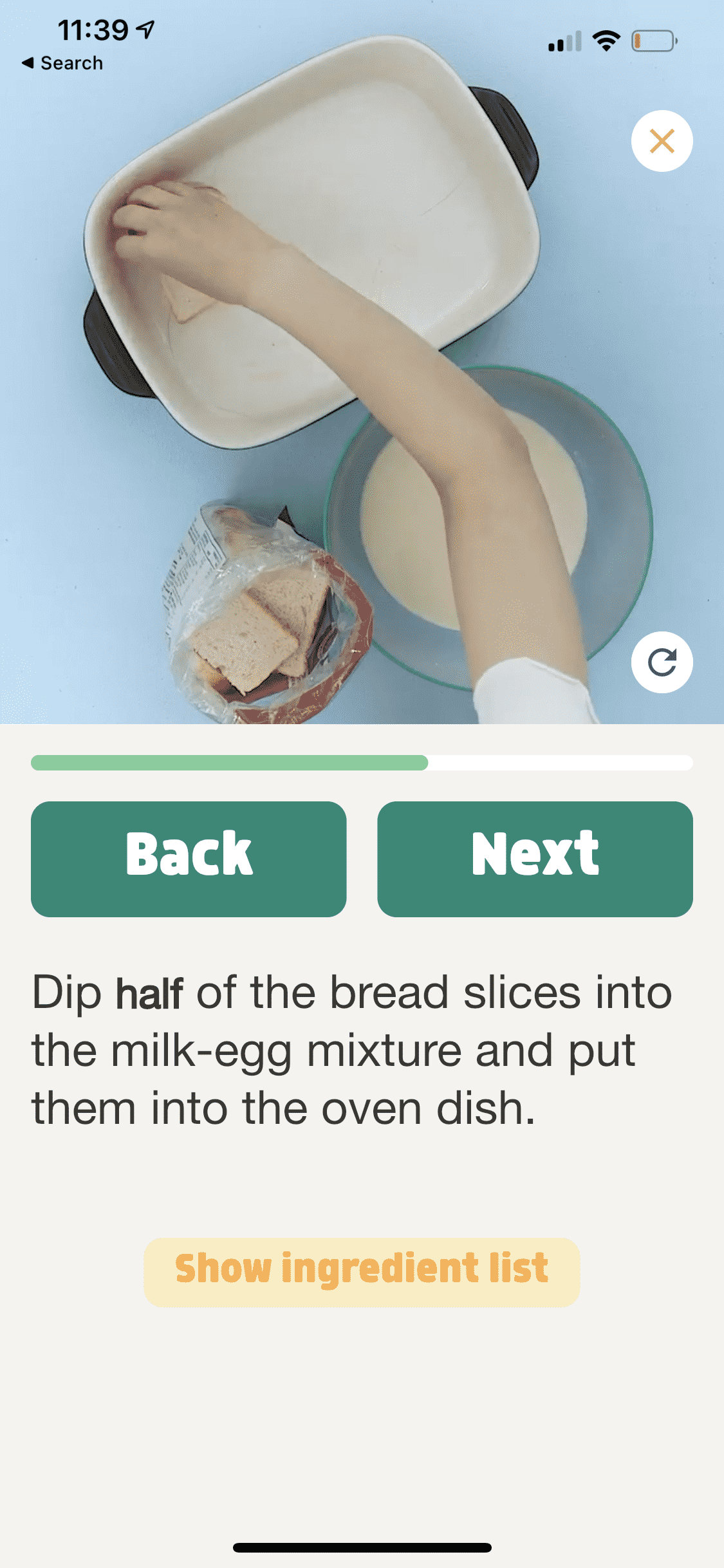 Screenshot from the Carrot Kitchen mobile application. 
