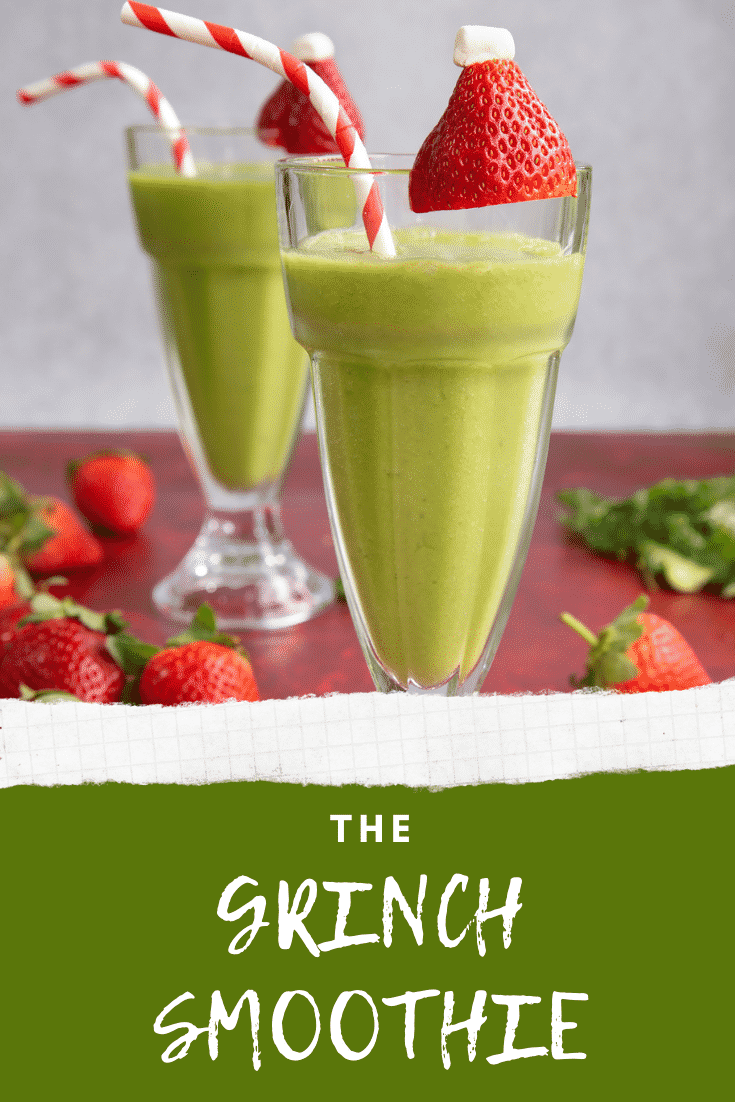 Pinterest image for the the grinch drink with text at the bottom describing the image for Pinterest.